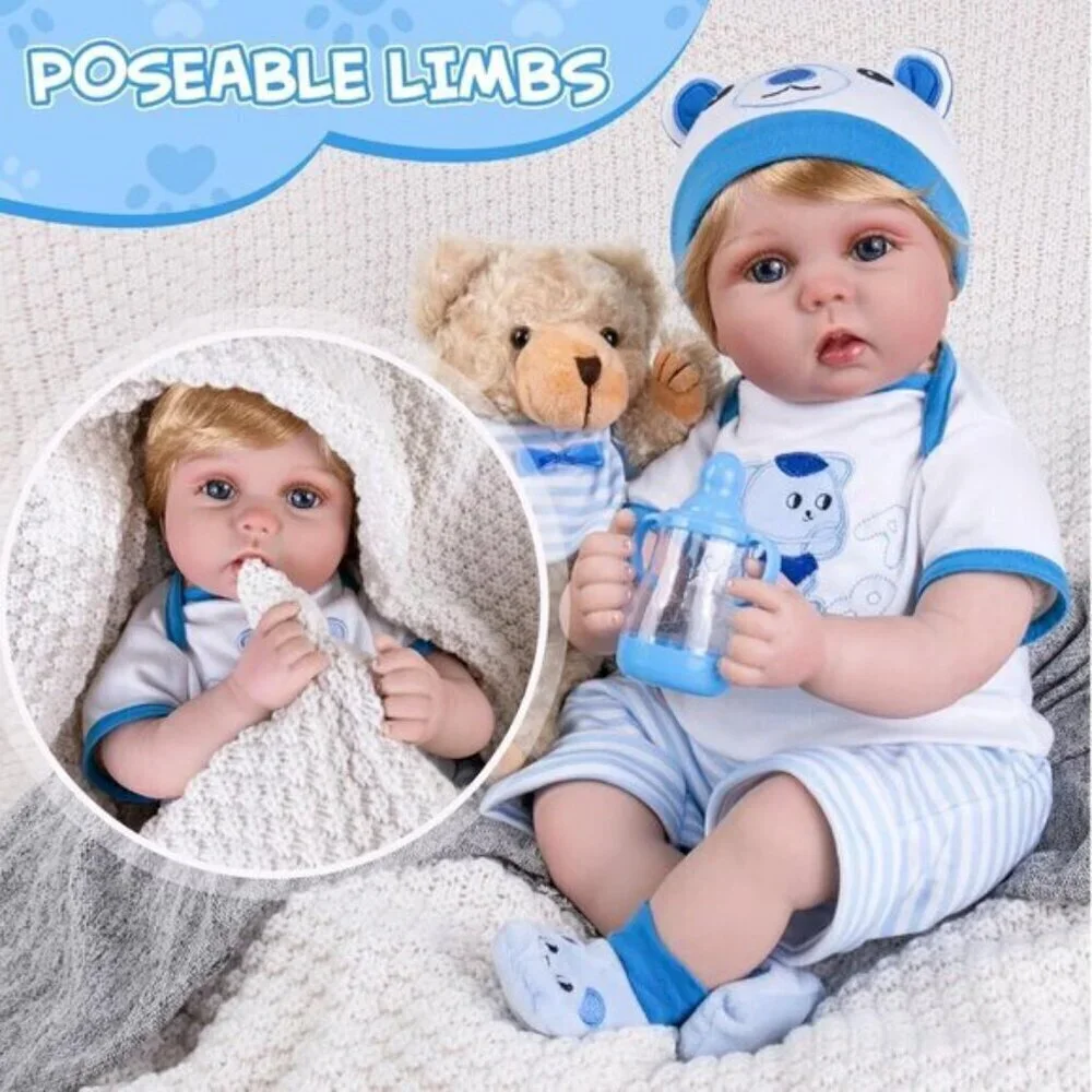 Aori Real Life Baby boy Doll Baby Boy Doll 22 inch Realistic Newborn Baby Doll
